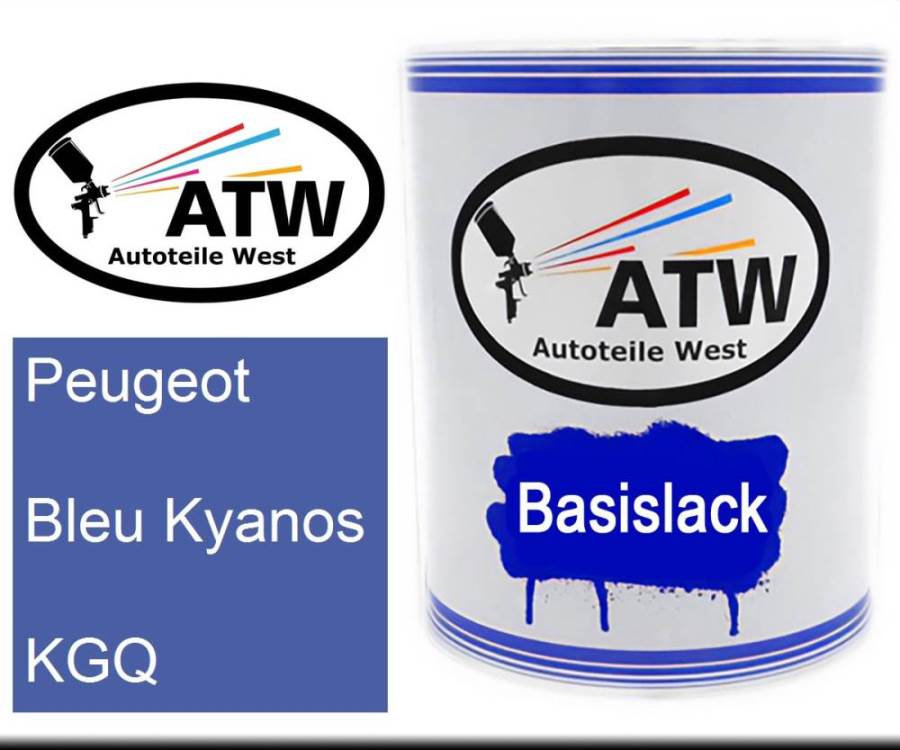 Peugeot, Bleu Kyanos, KGQ: 1L Lackdose, von ATW Autoteile West.